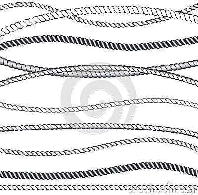 Rope Marine line seamless pattern. Vector Illustration