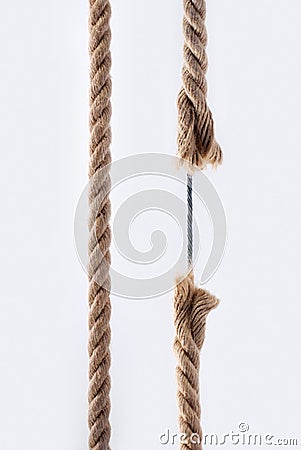 Rope with metal cable Stock Photo