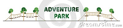 Rope park design for web. Tourism day, Child adventure, tourism, travel Stock Photo
