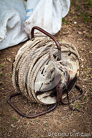 Rope roll Stock Photo