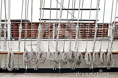 Rope on sailboat Stock Photo