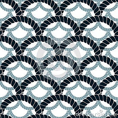 Rope seamless pattern, trendy vector wallpaper background. Weaving or fishing net macro detailed endless illustration. Usable for Vector Illustration