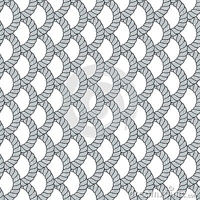 Rope seamless pattern, trendy vector wallpaper background. Weaving or fishing net macro detailed endless illustration. Usable for Vector Illustration