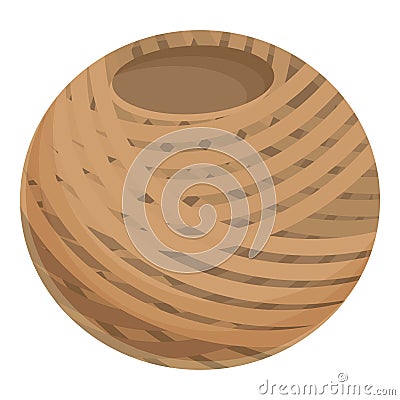 Rope vase icon cartoon vector. Knot cord Vector Illustration