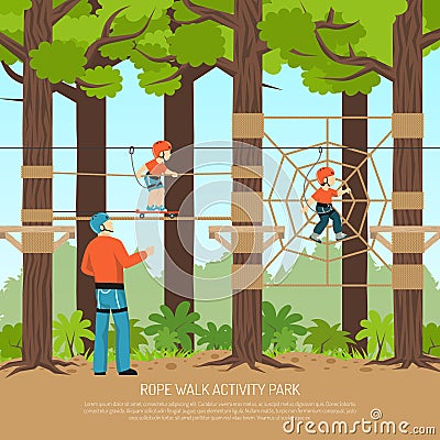 Rope Walk Park Background Vector Illustration
