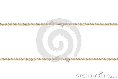 Ropes close to tearing by force factor Stock Photo
