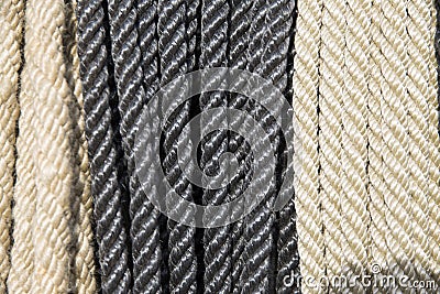 Ropes cord in row as a background Stock Photo