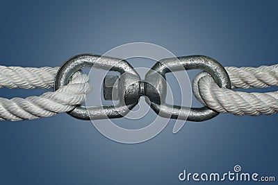 Ropes with double eye swivel Stock Photo