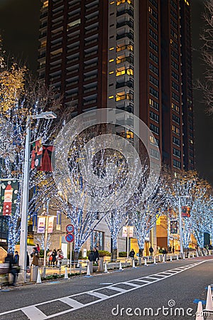 Roppongi Hills winter illumination festival ( Keyakizaka Galaxy Illuminations ) Editorial Stock Photo