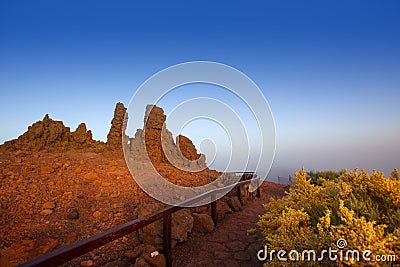 Roque de los Muchachos stones in La Palma Stock Photo