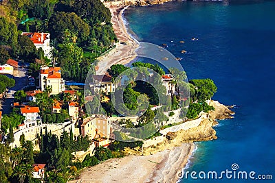 Roquebrune Cap Martin mansions and beaches Stock Photo