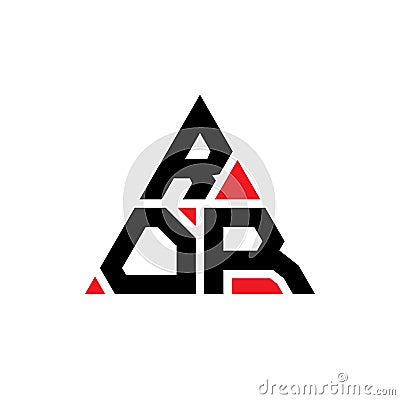 ROR triangle letter logo design with triangle shape. ROR triangle logo design monogram. ROR triangle vector logo template with red Vector Illustration