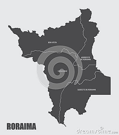 Roraima State regions map Stock Photo