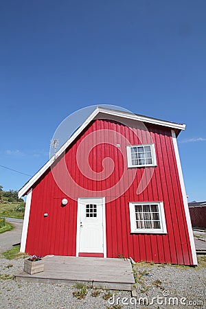 Rorbu cabin of Ballstad Stock Photo