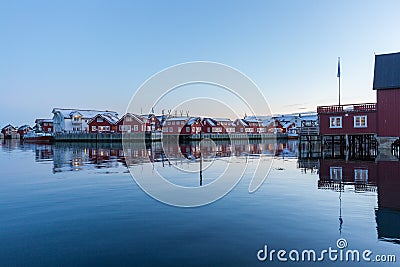 Rorbuer or fishermans cabins in Svolvaer, Norway Stock Photo