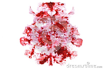 Rorschach inkblot test isolated on white Stock Photo