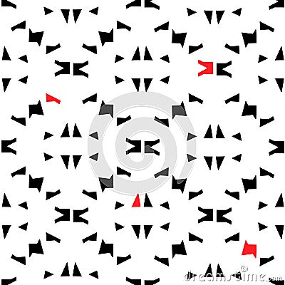 Rorschach spots pattern , black and red isolated on white seamless repeatable tile for psychology background Vector Illustration