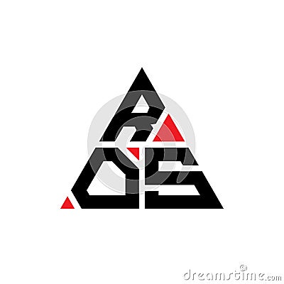 ROS triangle letter logo design with triangle shape. ROS triangle logo design monogram. ROS triangle vector logo template with red Vector Illustration