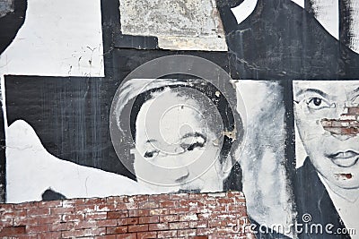 Rosa Louise McCauley Parks Mural Editorial Stock Photo