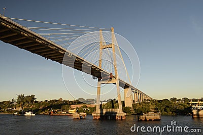 rosario victoria bridge, argentina Stock Photo