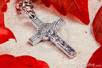 Rosary Crucifix Stock Photo