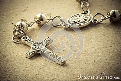 Rosary Crucifix Stock Photo