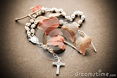 Rosary Crucifix Stock Photo