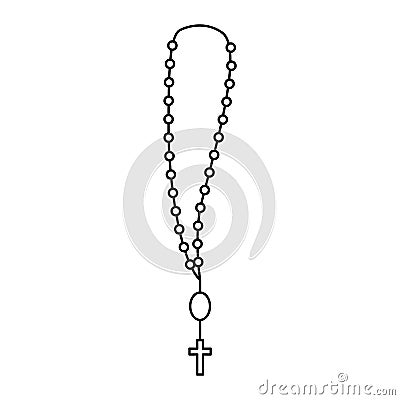 Rosary saint religious icon Vector Illustration