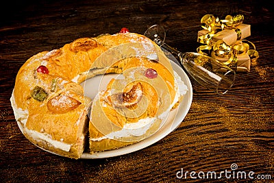 Roscon de Reyes Stock Photo