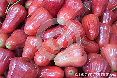 The rose apple fruit background in market Stock Photo