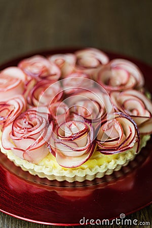 Rose Apple Tart Stock Photo