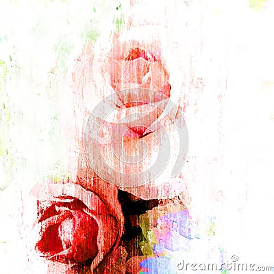 Rose art with fade abstract texture Stock Photo