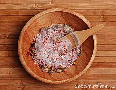 Rose Bath Salt Stock Photo