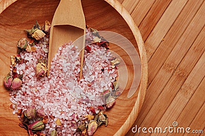 Rose Bath Salt Stock Photo