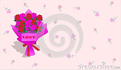 Rose Bouquet Vector Illustration