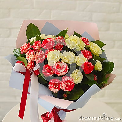 Rose bushes on a table Stock Photo