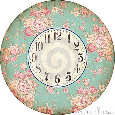 ROSE CLOCK ANTIQUE FRANCE Stock Photo