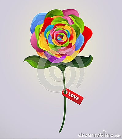 Rose Colorful Vector Illustration