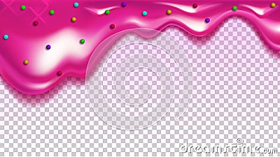 Rose Cream And Sweet Multicolored Balls Vector Vector Illustration