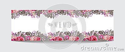 Rose floral card Vector Illustration