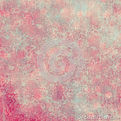 Rose floral shabby chic background pattern Stock Photo