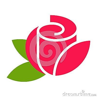 Rose - flower icon Vector Illustration