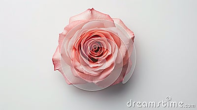 Rose flower on light background. Insertion space Stock Photo