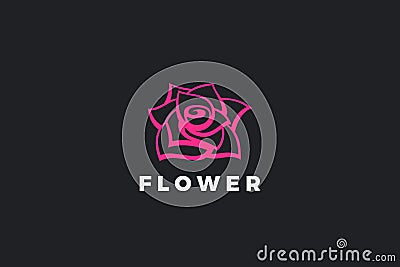 Rose Flower Logo abstract design vector template. Luxury Fashion Cosmetics SPA Logotype concept icon Vector Illustration