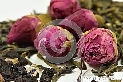 Rose, flower, tea, buds, tea from buds of roses Stock Photo