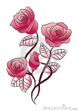 The rose flowers tattoo Stock Photo