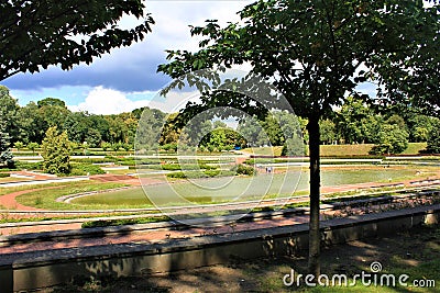 Rose Garden in Citadel Park in Poznan, Poland Stock Photo