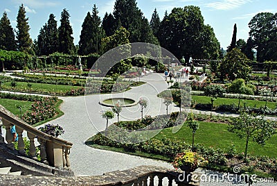 Rose garden on flower island Mainau Editorial Stock Photo