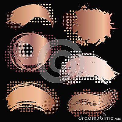 Rose gold blobs Vector Illustration