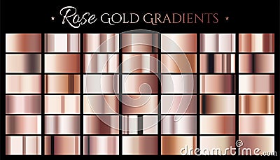 Rose gold color gradient Cartoon Illustration